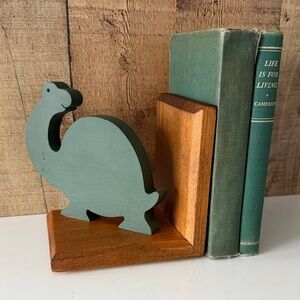 Green Dinosaur Wooden Bookend